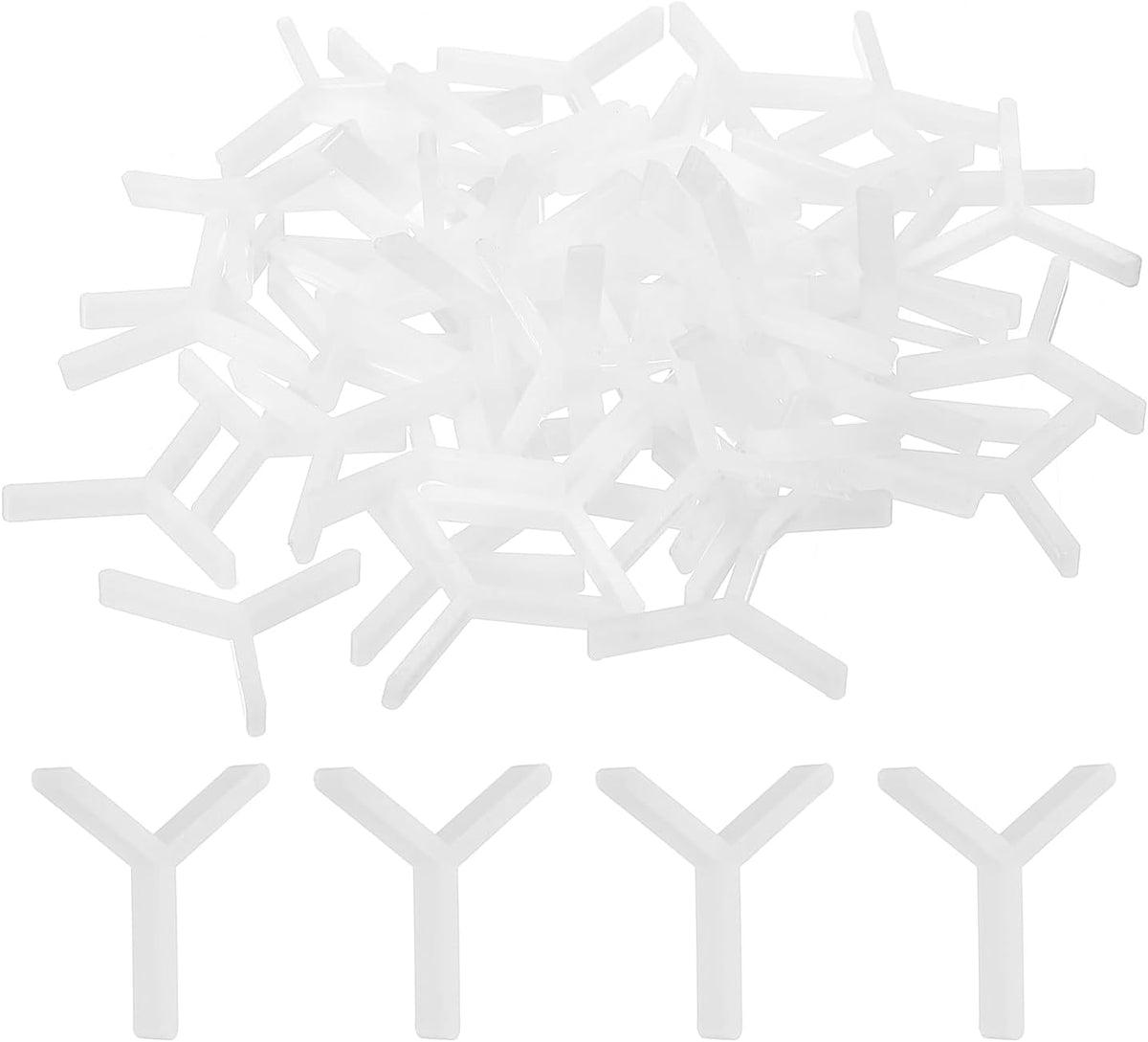 100Pcs Wall Floor Tile Plastic Y Type Spacers Tiling Tools 1.5mm 1/16 Inch Hexagon Tile Spacers for Ceramic Tiles Installation, White