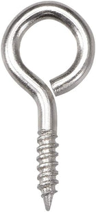1.2" Small Screw Eye Hooks Self Tapping Screws Carbon Steel Screw-in Hanger Eye-Shape Ring Hooks Sliver 25pcs