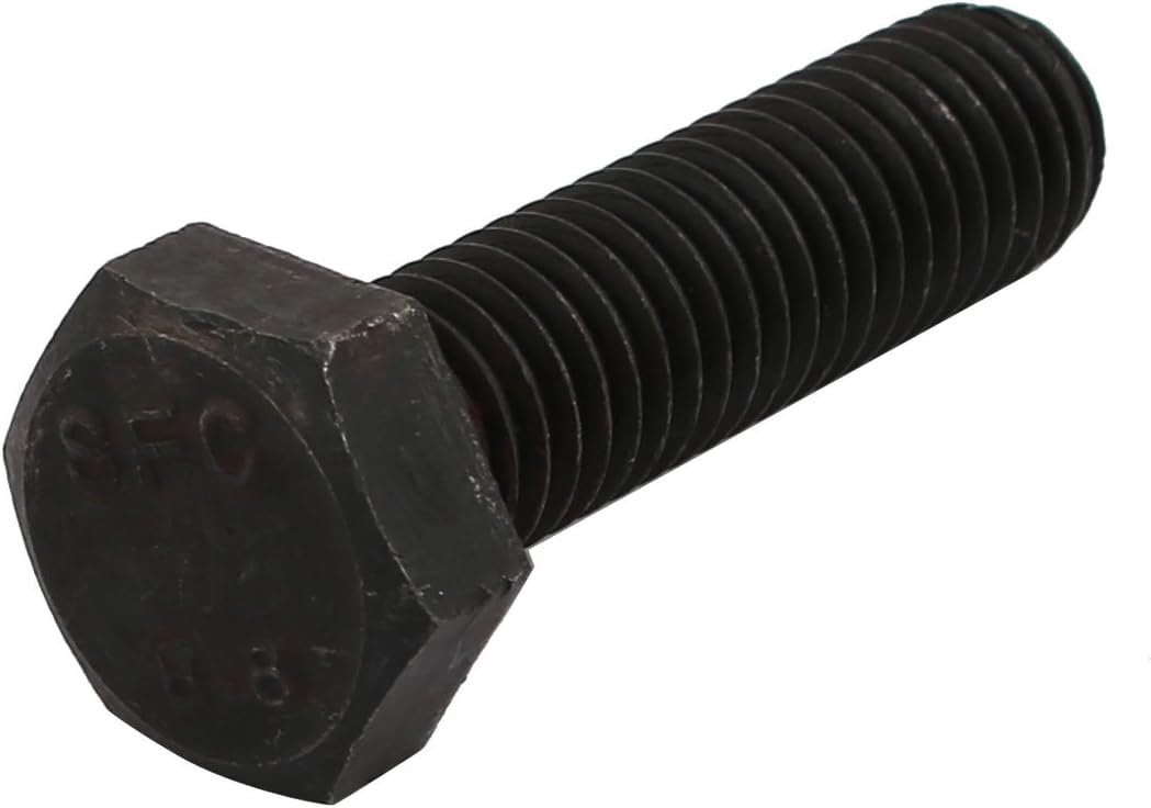 8.8 Grade M10x35mm Full Threaded Left Hand Thread Hex Head Bolt Black
