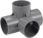 4-Way Elbow PVC Pipe Fitting Furniture Grade 50mm Size Tee Corner Fittings Gray 4pcs