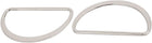 LinkMejor® 60mm Inner Width Zinc Alloy Flat Type Half Round Welded D Ring Sliver Tone 2pcs