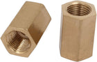 1/8BSP Female Thread Straight Hex Fitting Rod Coupling Nut Brass Tone 2pcs