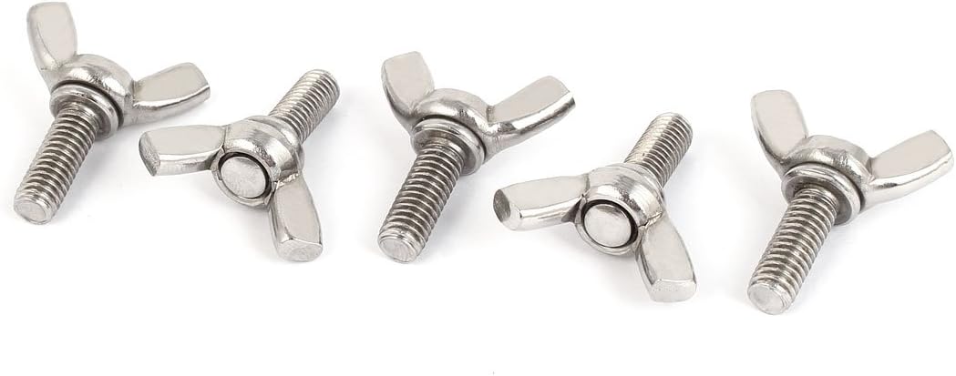 a16060600ux0201 Screw M6 1Mm Pitch 304 Stainless Steel Wing Butterfly Thumb Screw Metric 5Pcs