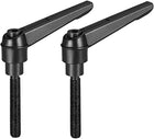 M8 x 45mm Handle Adjustable Clamping Lever Thread Push Button Ratchet Male Threaded Stud Knobs Rotating Screw Handles Bolts with Locking Lever Black 2pcs