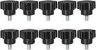 10 Pcs Star Knobs Grips M6x10mm Male Thread Steel Zinc Stud Black PP