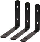 3pcs Angle Bracket Stainless Steel 150x110mm Black Corner Brace Fastener L Shaped Right Angle Brackets Corner Protector with Screws for Furniture