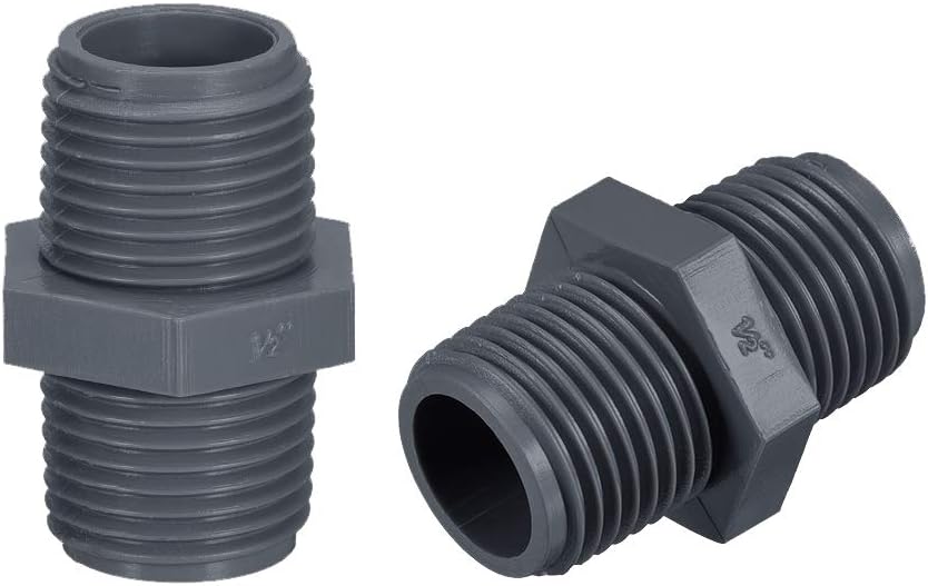 Pipe Fittings Connector G1/2 X G1/2 Male Thread Adapter Plastic Hex Nipple 10pcs