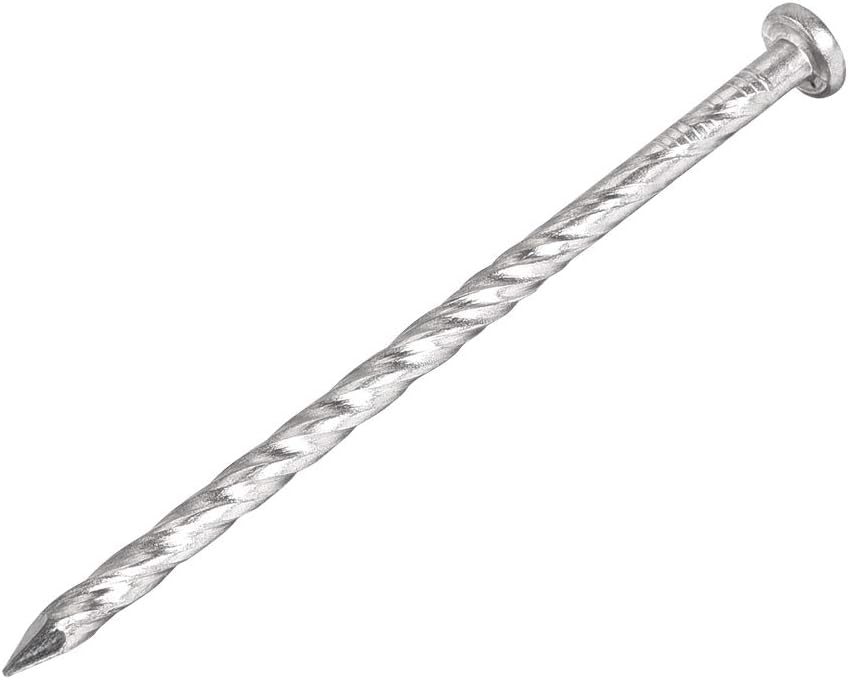Spiral Deck Nails Stainless Steel Nail Spiral Shank 77mmx3mm(LxD), 12 Pcs