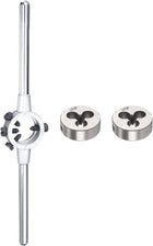 Die Stock Handle Wrench 20mm Dia M4.5-M6 Metric Round Die Holder, 10#-32 UNF Round Dies Machine Thread Threading Dies 0.8" OD Tool Steel 3pcs