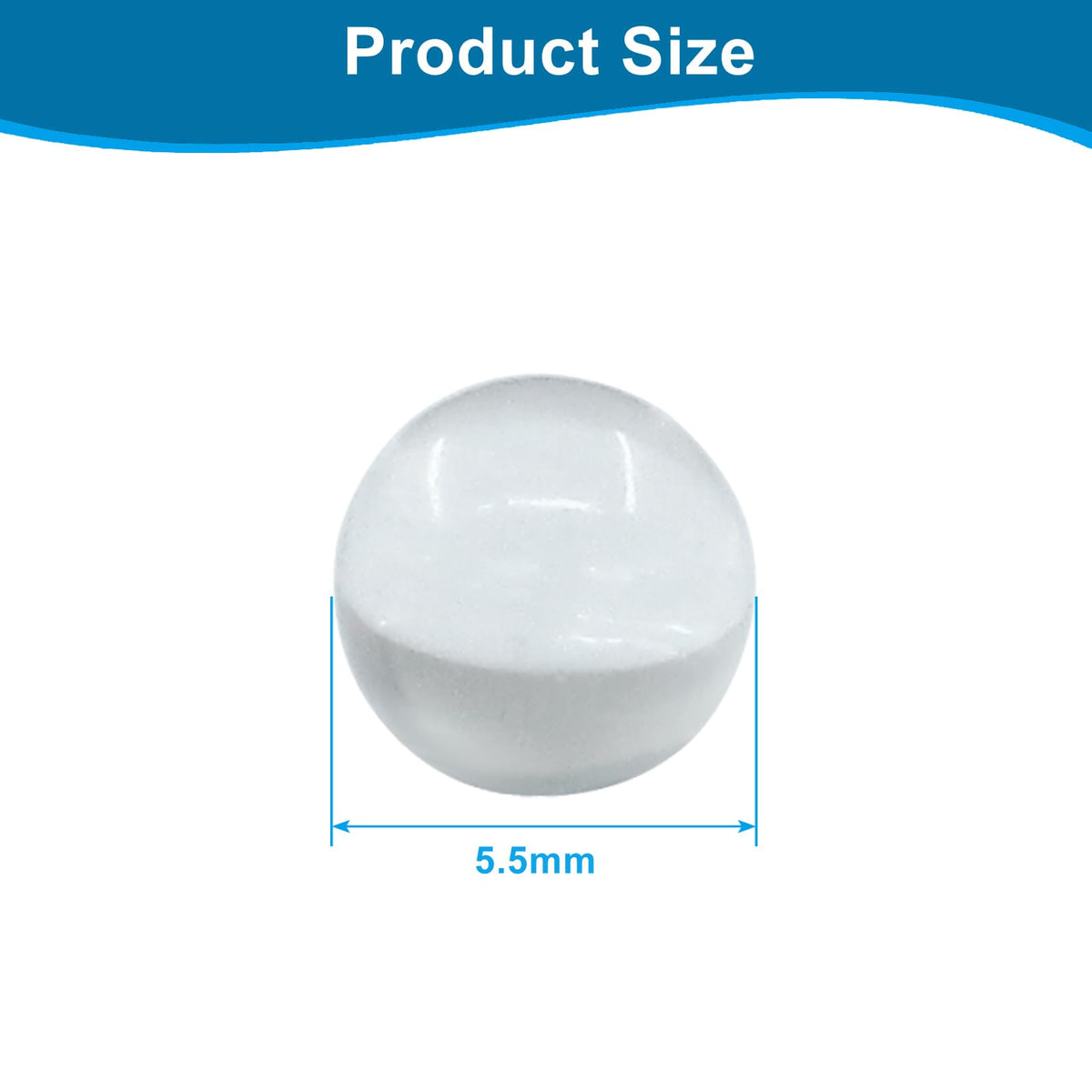 LinkMejor 5.5mm Solid Round Clear Glass Ball Boiling Stones, 500szt