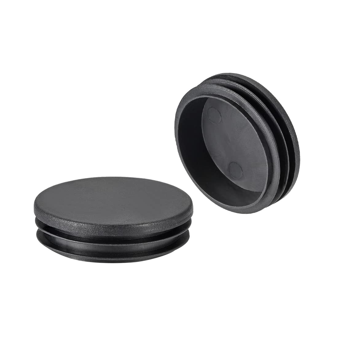 4Pcs 60mm Dia Plastic Tubing Plug Round Post End Caps for Handrail Stair Newel Guardrail Tube Black