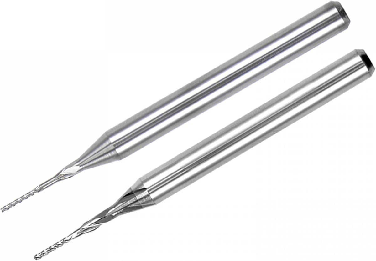 20Pcs 0.6mm 0.5mm Carbide End Mill Engraving Milling Cutter CNC Router Bits for PCB Machine, 1/8" Shank