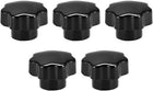 5 Pcs Star Knob Grip Handle M10 Diameter Brass Insert Female Threaded Black