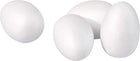 LinkMejor 4Pcs White Egg Foam Ball 4.1" x 5.9" Polystyrene Solid Balls for Eggs Decoration, Crafts and Handmade