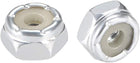 6#-32 Nylon Insert Hex Lock Nuts, Carbon Steel White Zinc Plated, Pack of 50
