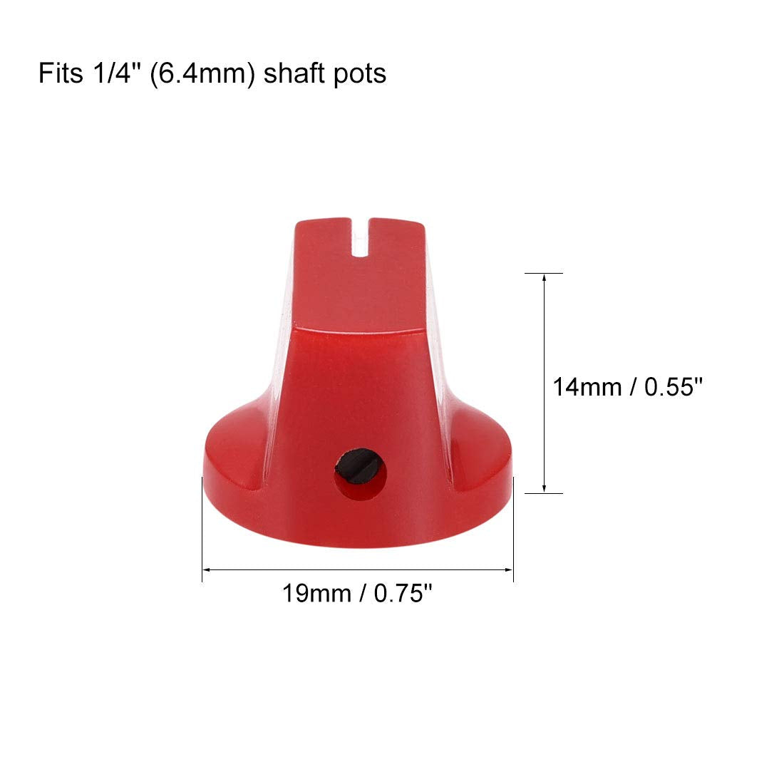 2Pcs 6.4mm Shaft Hole Gitar Ampere Effect Pedal Knobs Pointer Control Knobs dengan Set Screw Hitam