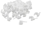 Wall Mount 8mm Diameter White Plastic Circle Cable Nail Clips 100 Pcs