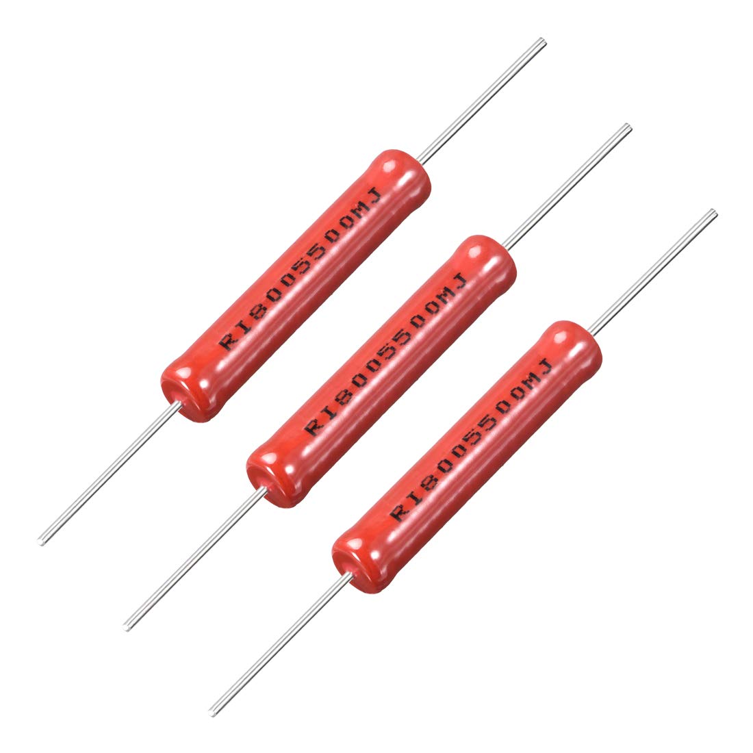 5W Power Rating 500M Ohm High Voltage Glass Glaze Electrical Film Resistor 3Pcs