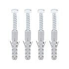 12x60mm Plastic Expansion Tube for Drywall with Hex Screws Gray 4pcs
