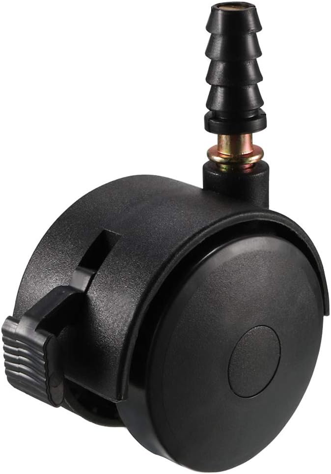 1.85 Inch Swivel Caster Wheels Grip Neck Stem Caster Black Furniture Wheel with Brake and Mounting Socket