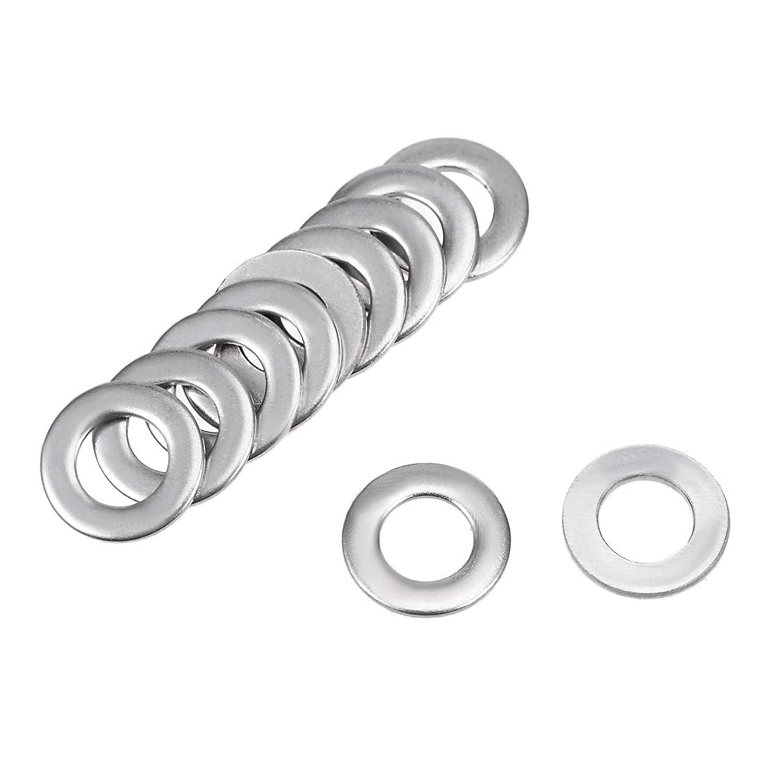 300 Pcs 5.5mm x 10mm x 0.8mm 304 Stainless Steel Flat Washer for Screw Bolt