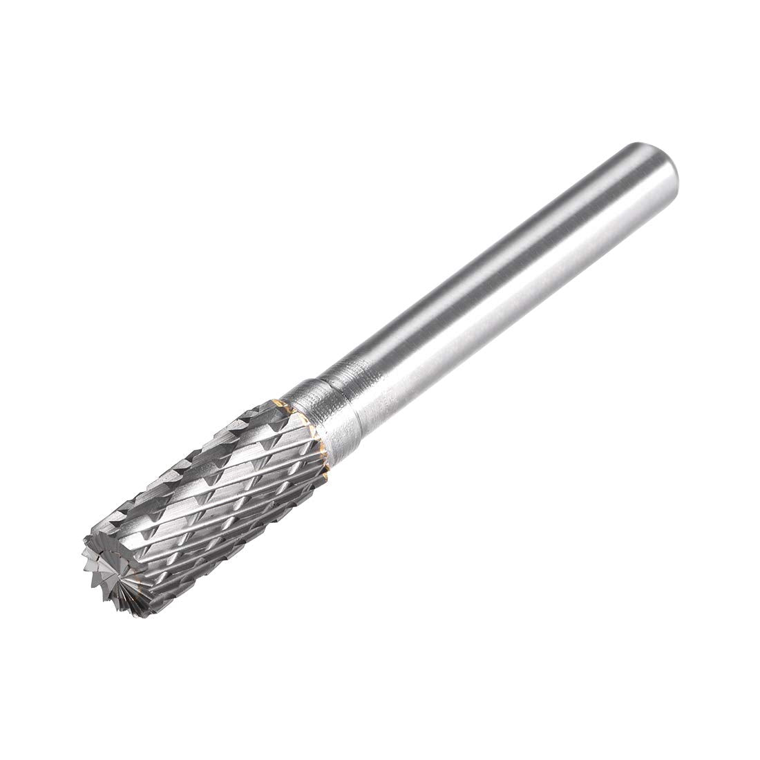 Tungsten Carbide Rotary Files 1/4" Shank, Double Cut Top Toothed Cylinder Shape Rotary Burrs Tool 8mm Dia, for Die Grinder Drill Bit Wood Soft Metal Polishing Model Engineering