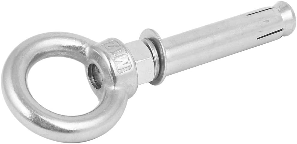 M12x100mm 304 Stainless Steel Ring Lifting Sleeve Expansion Closed Hook Eye Bolt