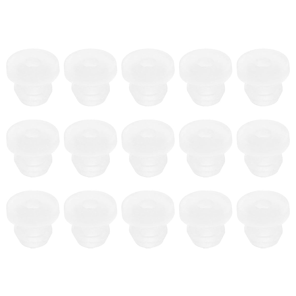 15Pcs Rubber Grommets 5mm Drill Hole, 2.5mm ID Hole Top Hat Grommet Clear Silicone Rubber Hole Plug Gasket for Wiring, Automotive