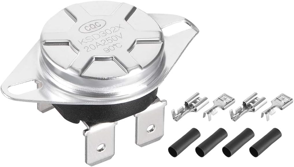 KSD302T Thermostat, Temperature Control Switch 90°C 20A Manual Reset N.C 6.3mm Pin with Terminals