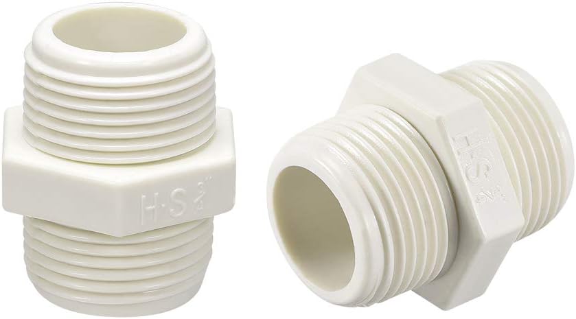 PVC Pipe Fitting Hex Nipple G3/4 X G3/4 Male Thread Adapter Connector 5pcs