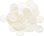 35Pcs Natural Shell Button, 2 Hole 20mm Round Mother of Pearl Buttons for Shirt Coats Suits Jackets Jeans Skirts DIY Sewing Crafts, White