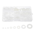 520pcs Rubber Flat Washer Gasket Assortment M2.5-M8, Bolts Spacers 8 Sizes Washers Flat Gasket for Faucet or Plumbing White