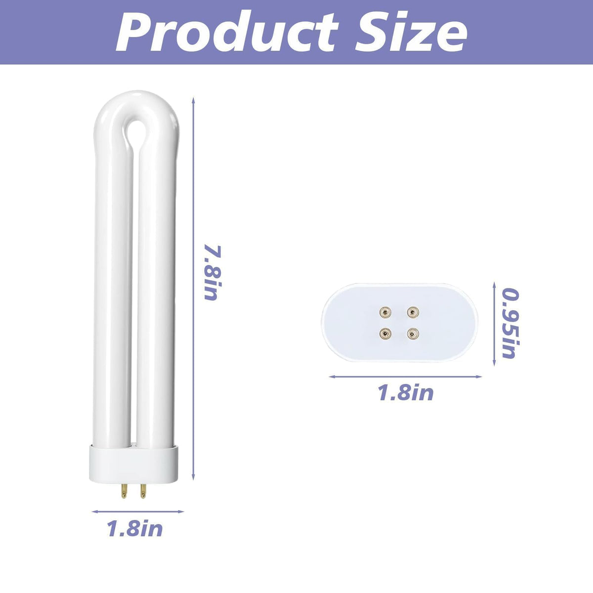 15W-BL 4Pin Base Erstatningslampe Kompatibel med Black Flag BB-15WHT/BZ-15