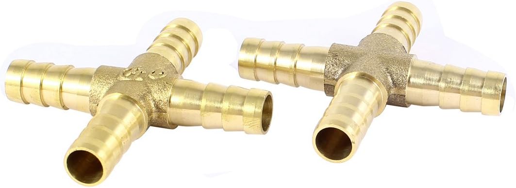 2 Pieces 4 Way Cross Shaped 8mm Tube Hose Barb Connector Pipe Fittings