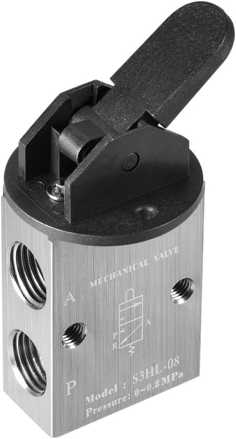 2 Position 3 Way 1/4" PT Manual Hand Pull Pneumatic Solenoid Mechanical Valve,S3HL-08