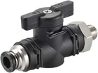 Pneumatic Ball Valve, G1/8 to 6mm Inner Diameter, for Air Flow Control, Plastic Nickel Plated Brass Black