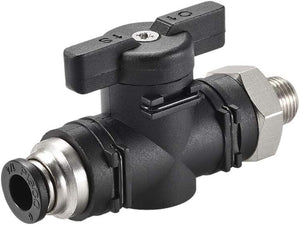 Pneumatic Ball Valve, G1/8 to 6mm Inner Diameter, for Air Flow Control, Plastic Nickel Plated Brass Black