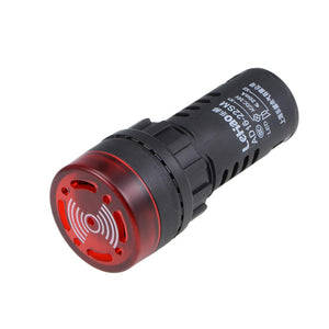 Red Indicator Light with Buzzer AC/DC 24V, 22mm Panel Mount Flashing Alarm, for Electrical Control Panel, HVAC, DIY Projects