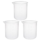 Measuring Cup 500ml PP Plastic Graduated Beaker Transparent for Lab Kitchen liquids 3pcs