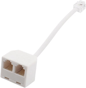 Phone Line Splitter, RJ11 6P4C Male to Female Socket Extension Cable Telephone Adapter Splitter for Landline, 2 Way Duplex Cell Phone Jack Line Converter for Modem, Fax Machine