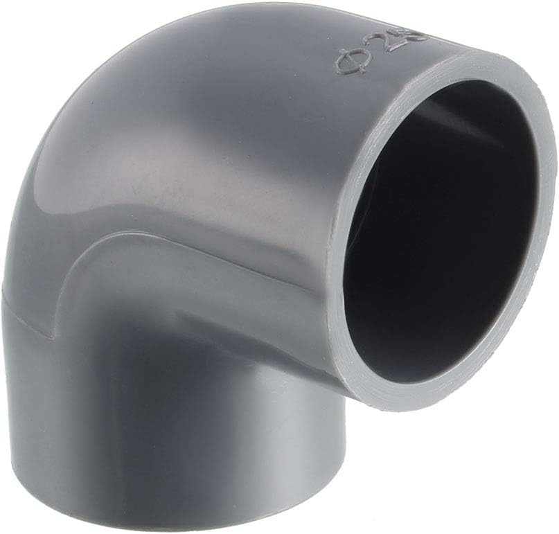 PVC Pipe Fitting 25mm Slip Socket 90 Degree Elbow Coupling Connector Gray 2Pcs