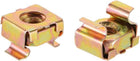 M6 Cage Nuts for Server Rack Cabinet, Carbon Steel Yellow Zinc Plated, Pack of 10
