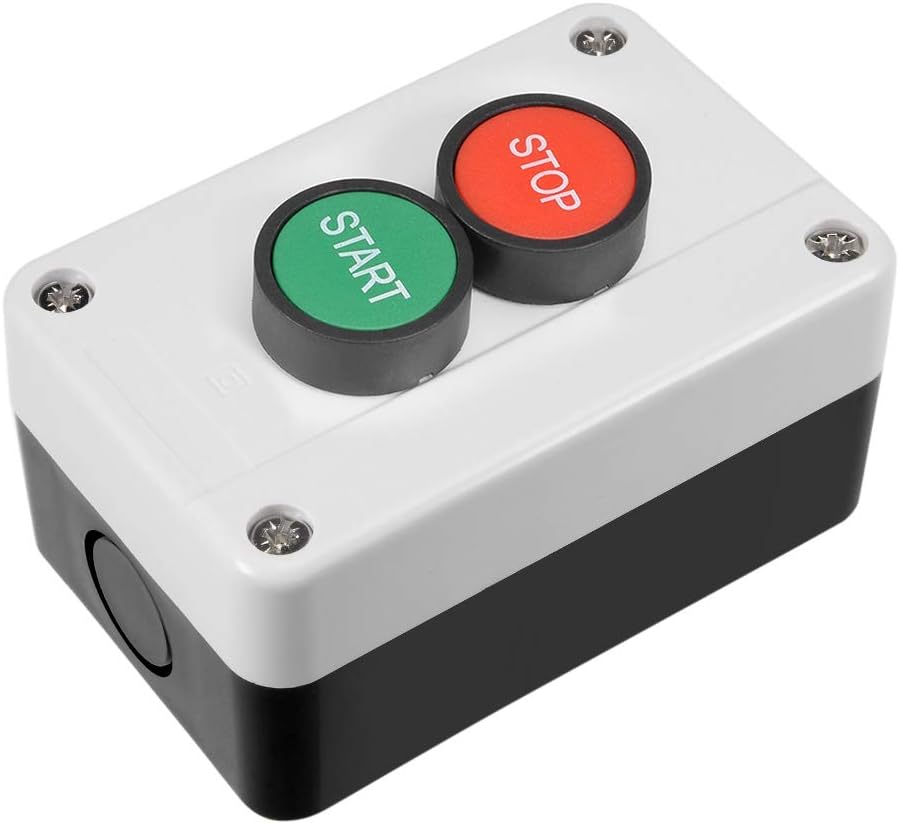 Push Button Switch Station Momentary NC Red, NO Green, 380V 10A, Start/Stop