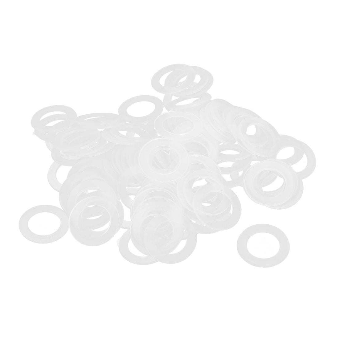a15061900ux0384 Nylon Flat Insulating Washers Spacer Gasket, 100 Piece, 22 mm x 14 mm x 1.2 mm, Clear