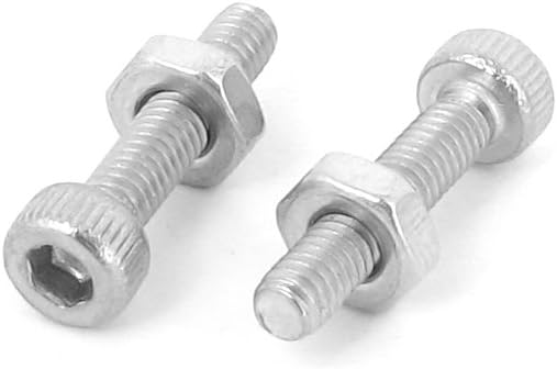 M2.5x12mm Vis à tête hexagonale filetée encastrée Vis à écrou Nuts Set 20Pcs
