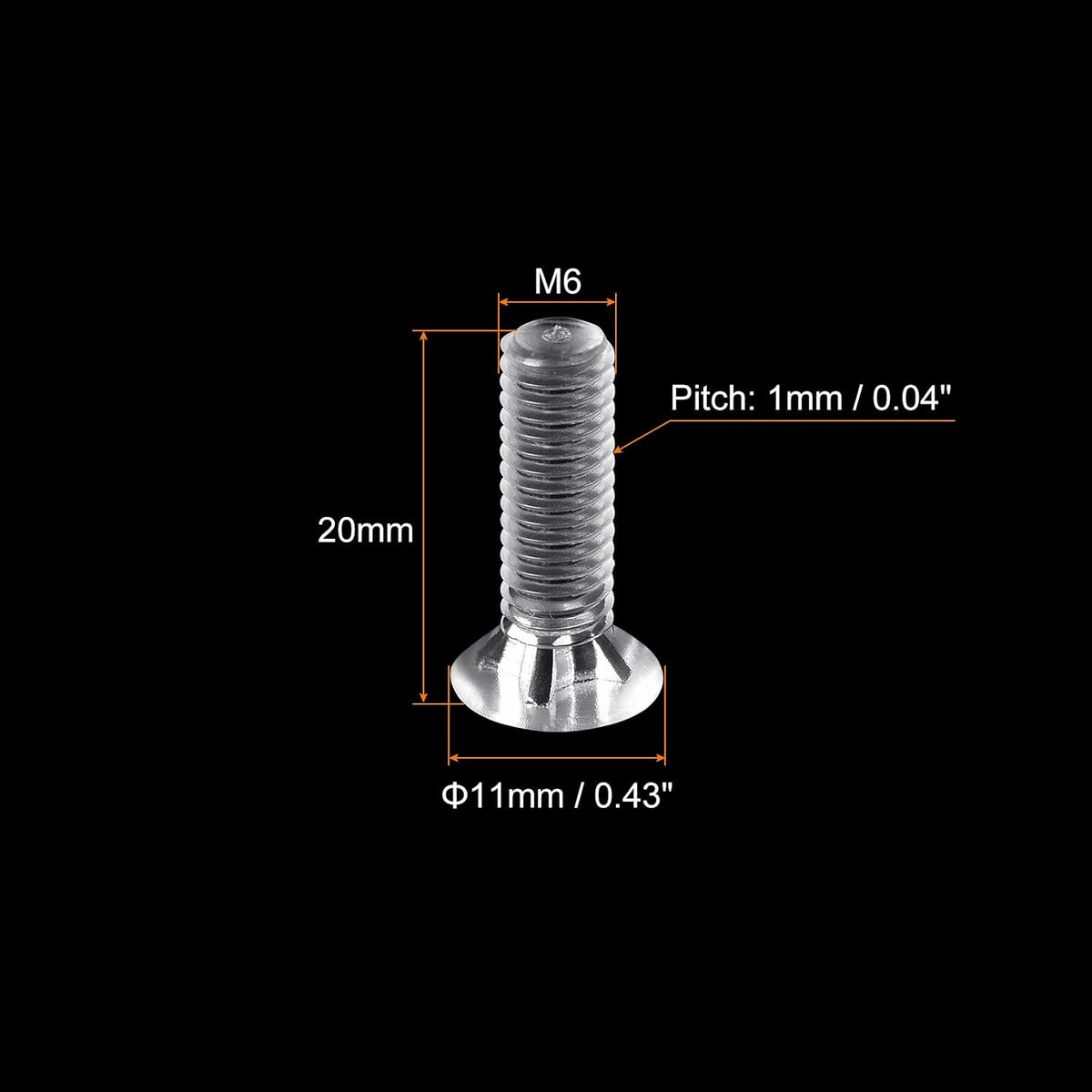 M6 x 30mm Kunststoff Phillips-Maschinenschrauben, PC Flachkopf-Maschinenbolzen Transparent 10pcs