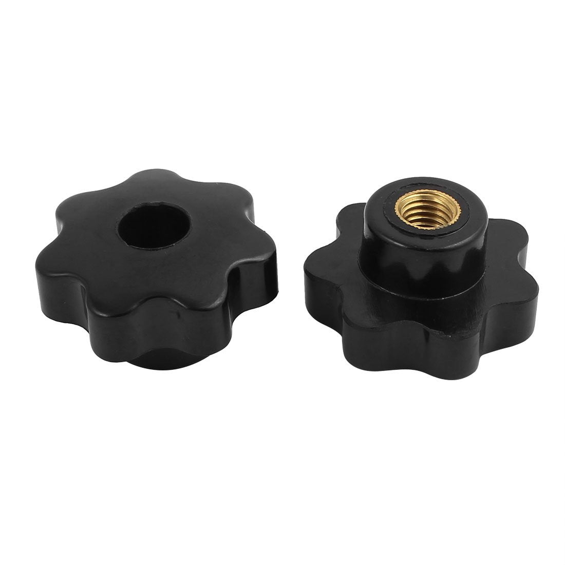M10 x 50mm Seven Pointed Star Head Copper Core Thru Hole Clamping Knobs 2pcs