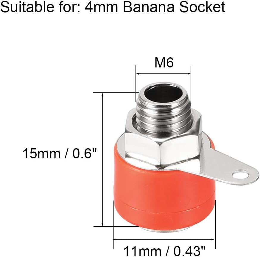 5 Pares Terminal de Conexão de Poste de Ligação, Amplificador de Potência com Fio M6, Conector de Plug Bananeira de 0.6 Polegada