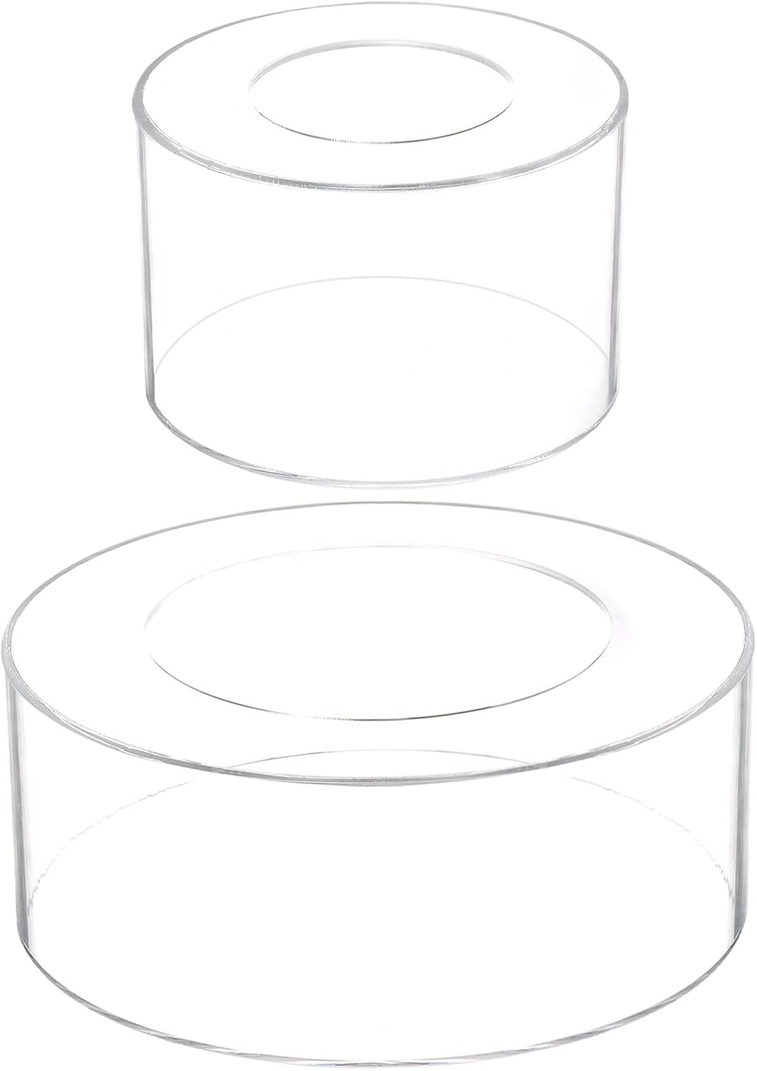 Acrylic Cake Stand, 1Set Clear Cake Riser Cake Tier, Cake Display Stand 10x4 Inch, 6x4 Inch Acrylic Display Riser for Wedding Birthday Party Decoration
