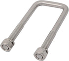 M10 Thread 40mm Inner Width 304 Stainless Steel Square U Bolt Silver Tone